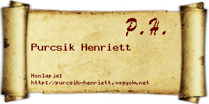 Purcsik Henriett névjegykártya